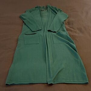 Cyrus Deep Forest Green Open Front Cardigan-S